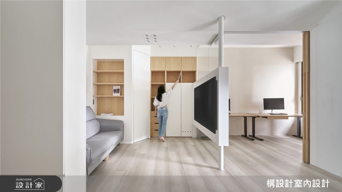 13坪新成屋(5年以下)＿北歐風客廳書房工作區案例圖片＿構設計＿構設計_悠然木居之5
