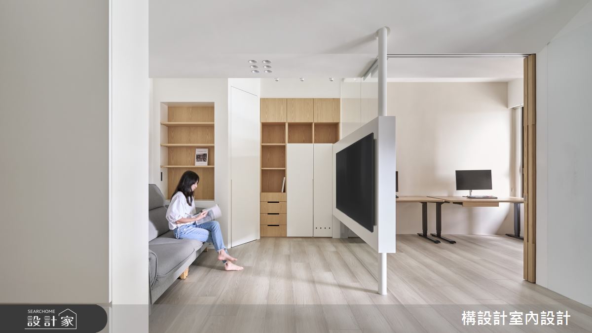 13坪新成屋(5年以下)＿北歐風客廳書房工作區案例圖片＿構設計＿構設計_悠然木居之4
