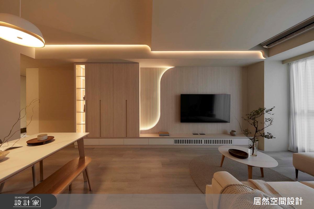 28坪新成屋(5年以下)＿日式北歐風客廳餐廳案例圖片＿居然空間設計＿居然_弧光靜影之4
