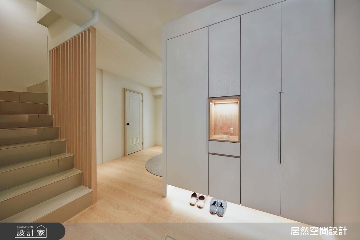 28坪新成屋(5年以下)＿鄉村北歐風玄關樓梯案例圖片＿居然空間設計＿居然_春語呢喃之1