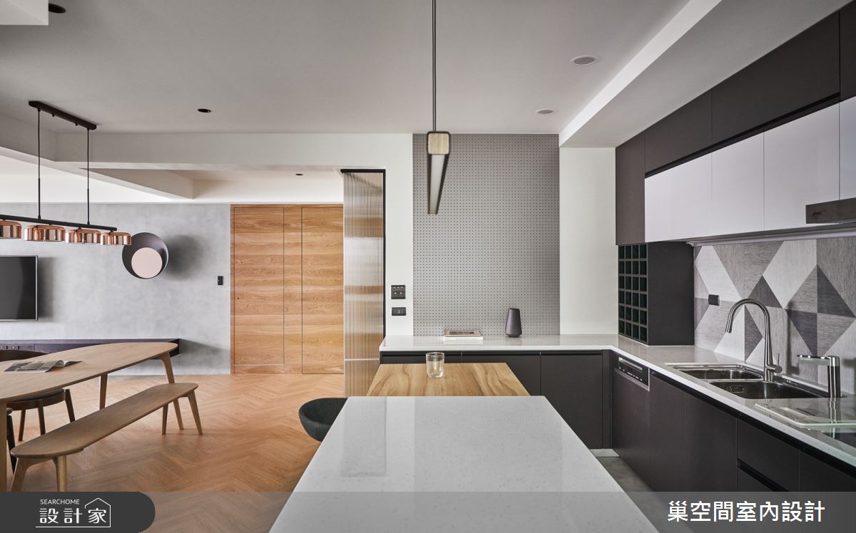 43坪老屋(16~30年)＿休閒風廚房中島案例圖片＿巢空間室內設計＿巢空間_13之24
