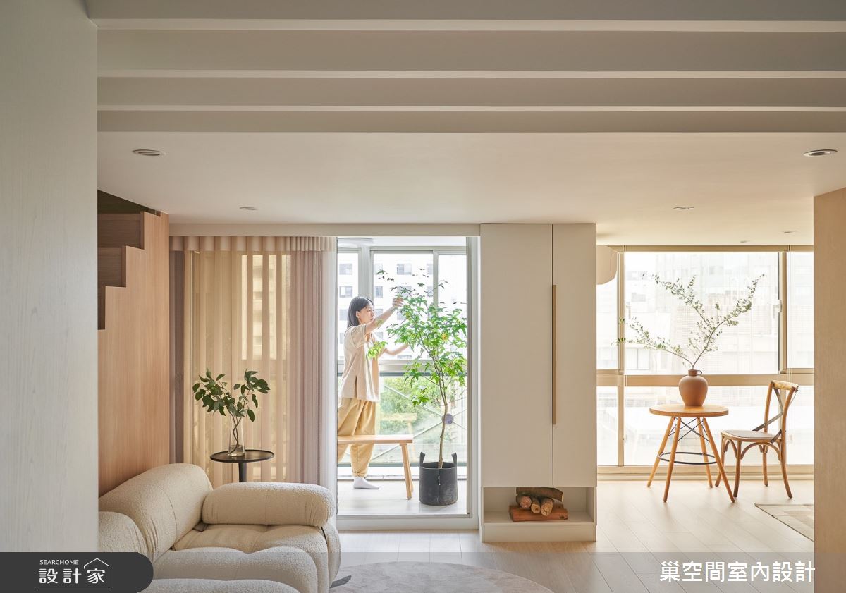 12坪中古屋(5~15年)＿混搭風客廳陽台案例圖片＿巢空間室內設計＿巢空間_22Duet Apartment 浮光屋之4