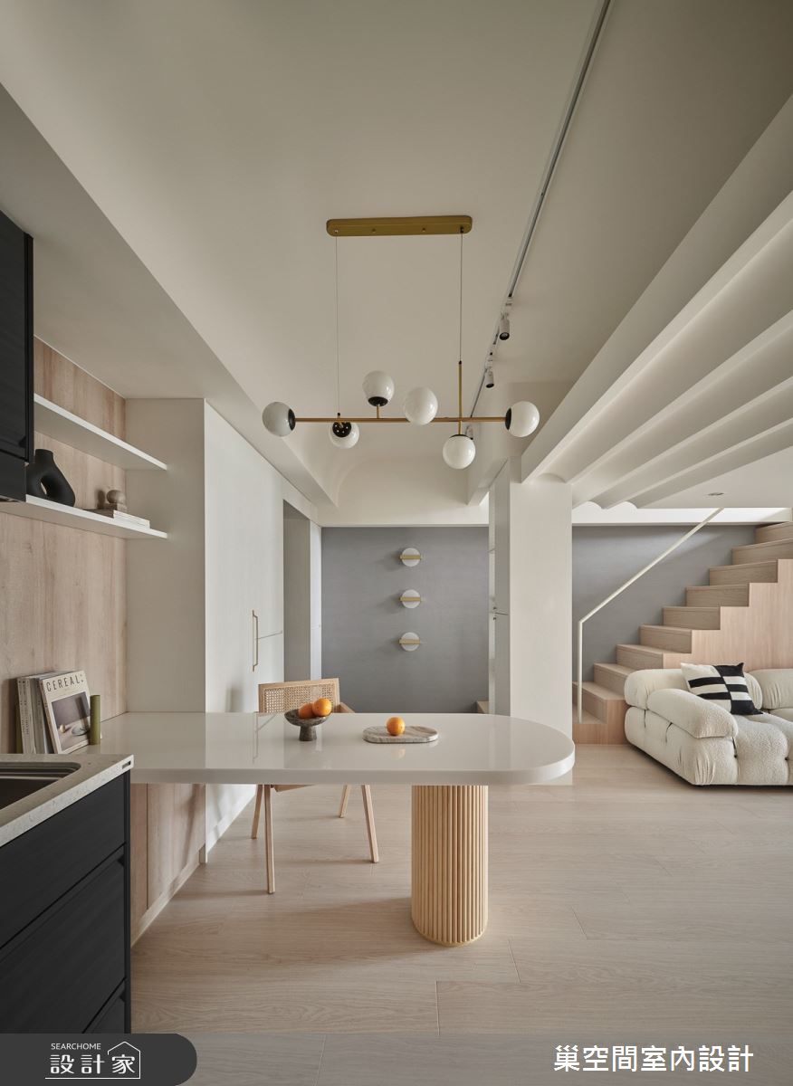 12坪中古屋(5~15年)＿混搭風客廳餐廳樓梯案例圖片＿巢空間室內設計＿巢空間_22Duet Apartment 浮光屋之15
