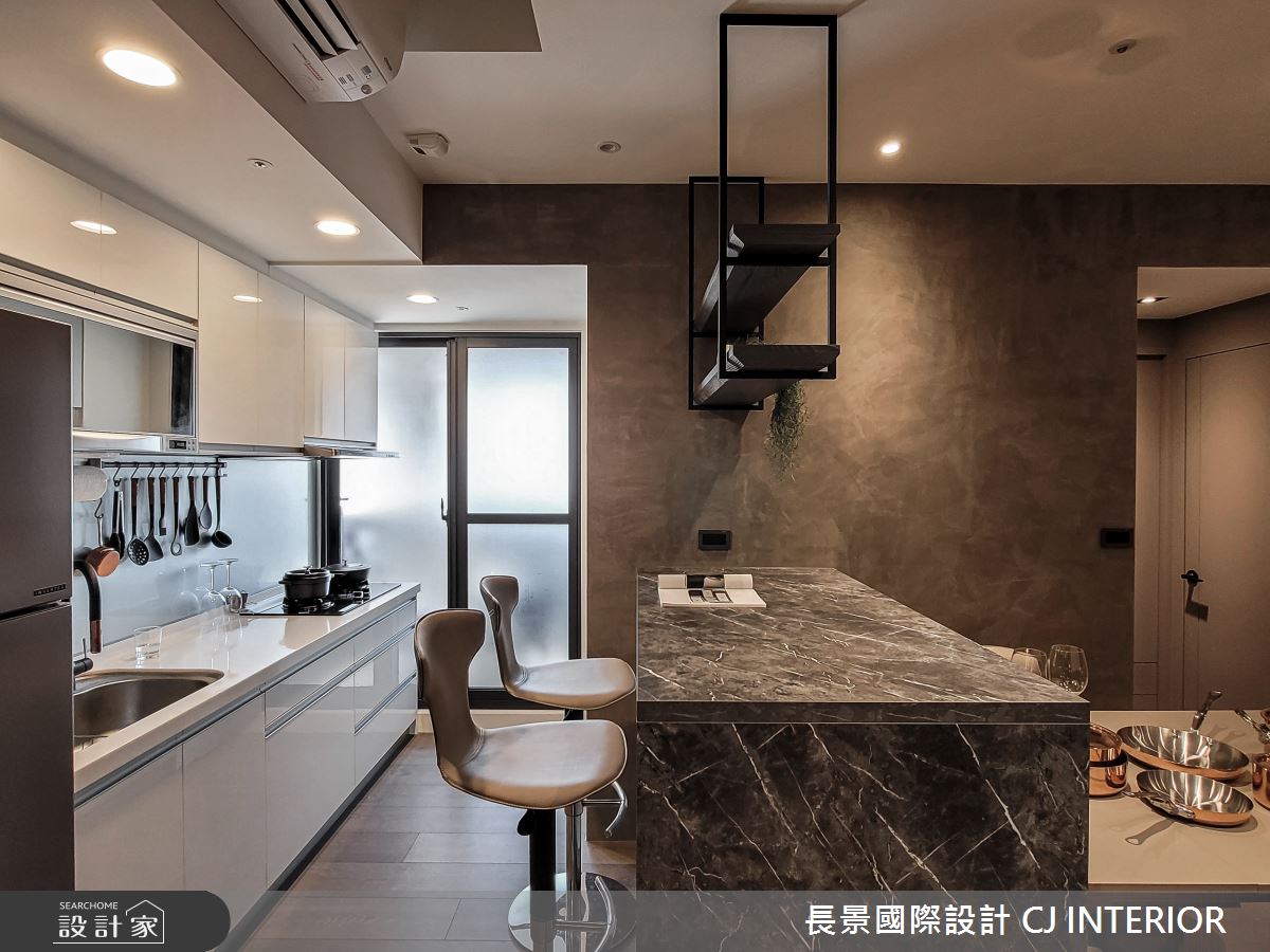34坪新成屋(5年以下)＿現代風餐廳廚房吧檯中島案例圖片＿長景設計＿長景_35之5