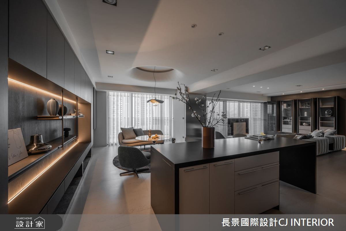 62坪新成屋(5年以下)＿現代風客廳餐廳中島案例圖片＿長景設計＿長景_38國城定潮都會雅痞宅之1