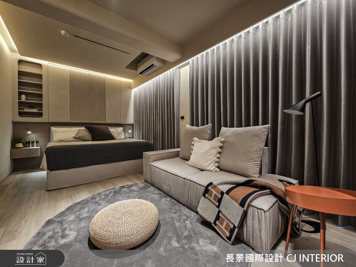 12坪新成屋(5年以下)＿侘寂風客廳臥室案例圖片＿長景設計＿長景_39之5