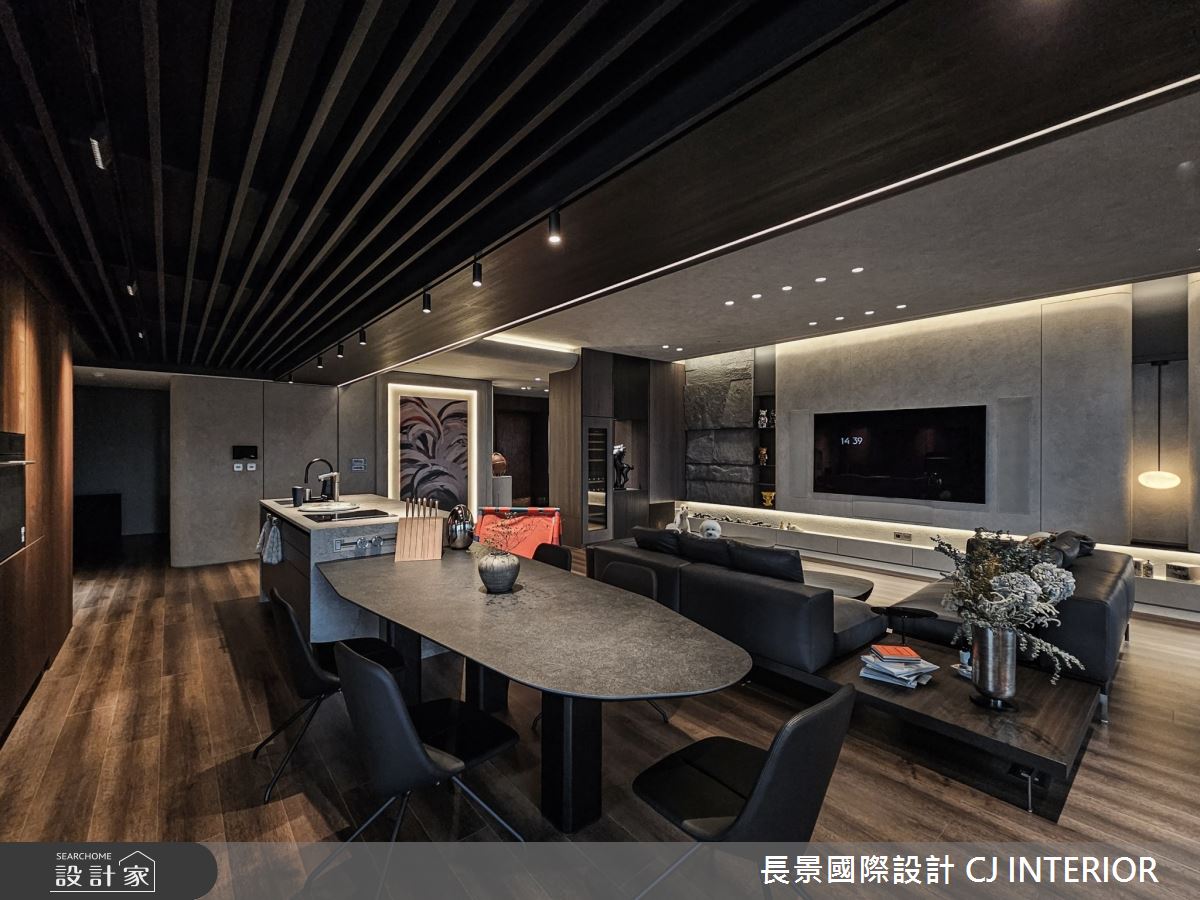 90坪新古屋(10年以下)＿現代風客廳餐廳中島案例圖片＿長景設計＿長景_40之9