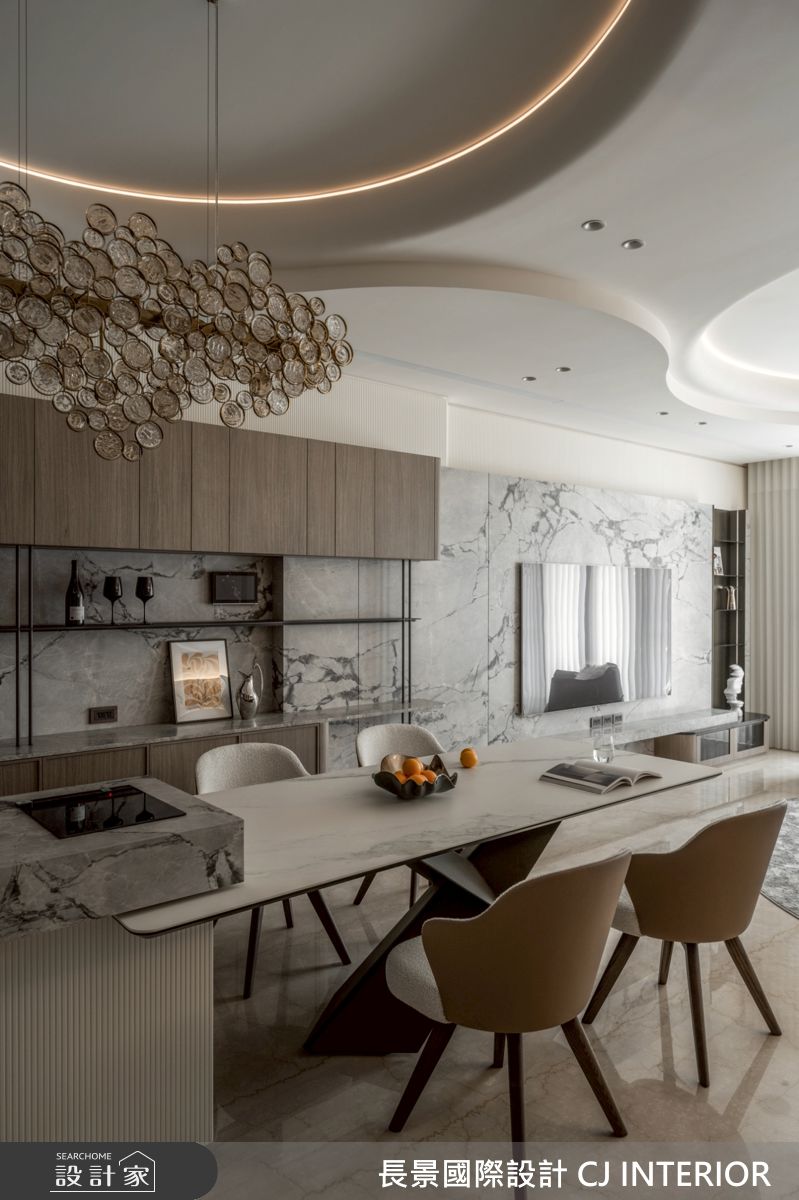 120坪新成屋(5年以下)＿現代輕美式風餐廳中島案例圖片＿長景設計＿長景_44之10