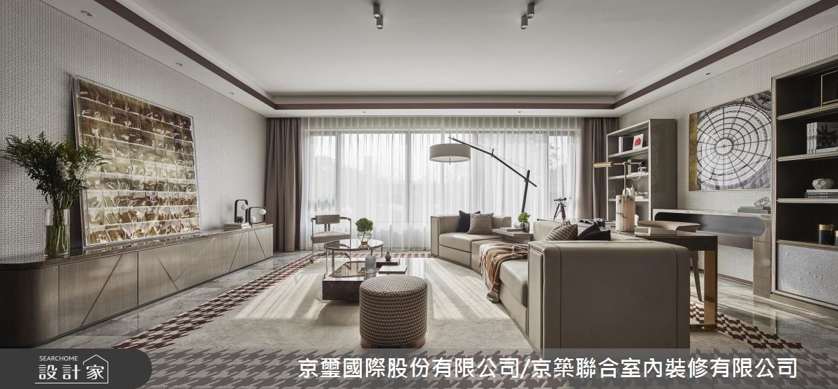 預售屋＿現代風客廳書房案例圖片＿京璽國際股份有限公司/京築聯合室內裝修有限公司＿京璽國際_藝術·人文薈萃_62.3坪現代風之3