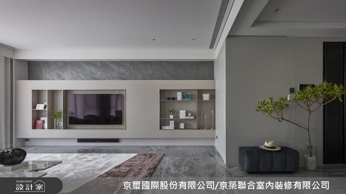 62坪新成屋(5年以下)＿現代風客廳案例圖片＿京璽國際股份有限公司/京築聯合室內裝修有限公司＿京璽國際_長虹許宅_62坪透‧餘閒之1