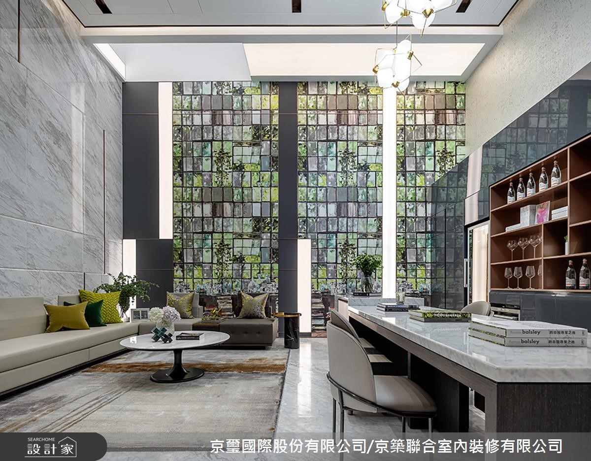 預售屋＿現代風客廳書房案例圖片＿京璽國際股份有限公司/京築聯合室內裝修有限公司＿京璽國際_城市中的雙層花園別墅_78.7坪現代風之2