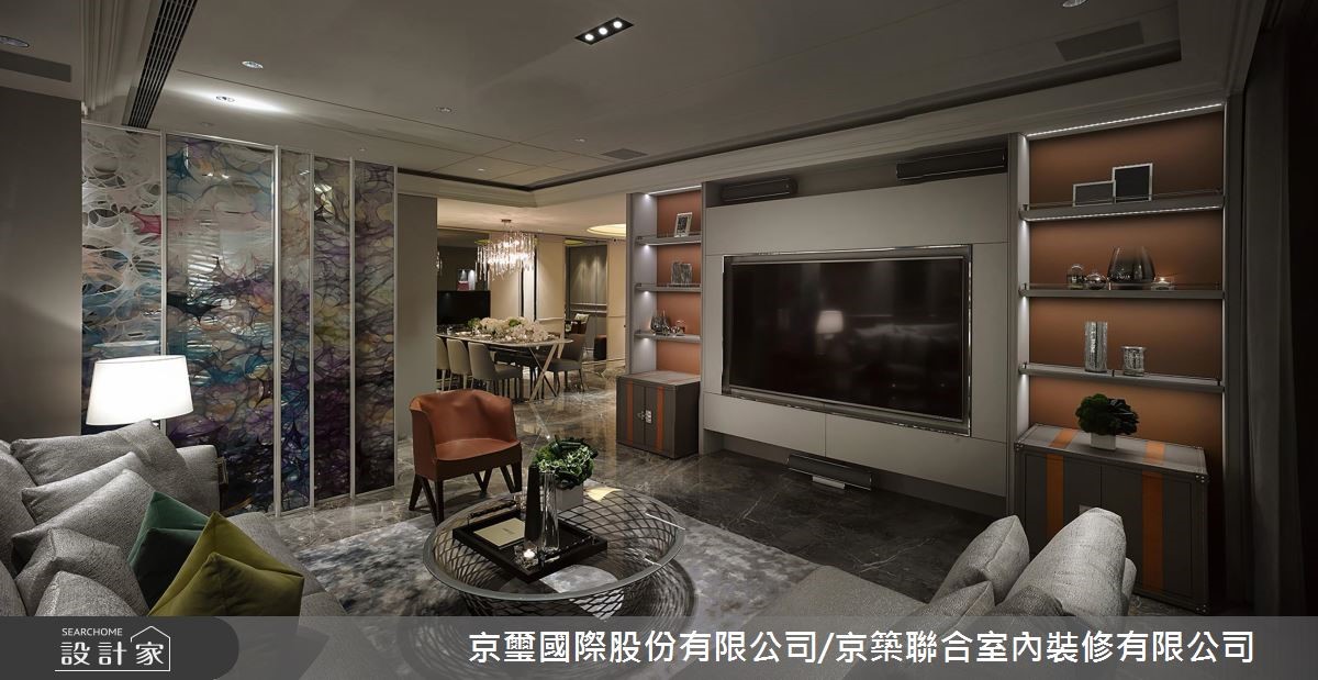 60坪新成屋(5年以下)＿奢華風客廳案例圖片＿京璽國際股份有限公司/京築聯合室內裝修有限公司＿京璽國際_愛馬仕精品訂製宅_60坪漫藝生活之5
