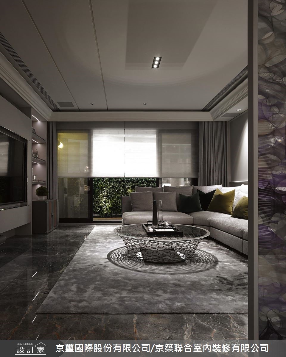 60坪新成屋(5年以下)＿奢華風客廳案例圖片＿京璽國際股份有限公司/京築聯合室內裝修有限公司＿京璽國際_愛馬仕精品訂製宅_60坪漫藝生活之2