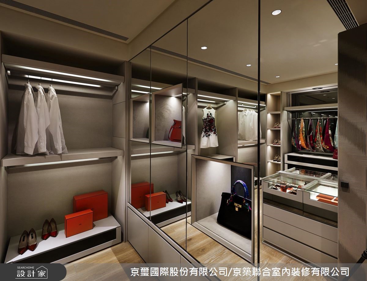 60坪新成屋(5年以下)＿奢華風更衣間案例圖片＿京璽國際股份有限公司/京築聯合室內裝修有限公司＿京璽國際_愛馬仕精品訂製宅_60坪漫藝生活之11