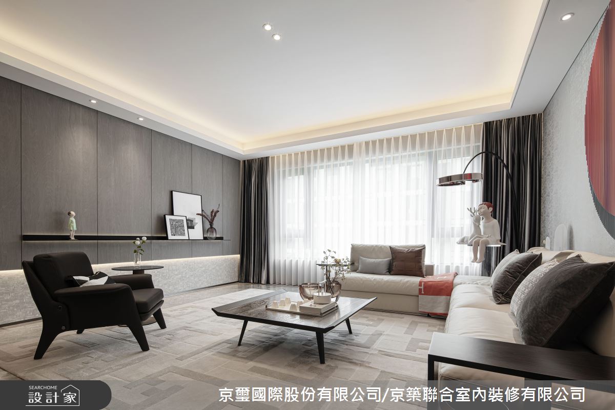 50坪預售屋＿現代風客廳案例圖片＿京璽國際股份有限公司/京築聯合室內裝修有限公司＿京璽國際_朗讀藝術‧回歸_50坪現代風之2