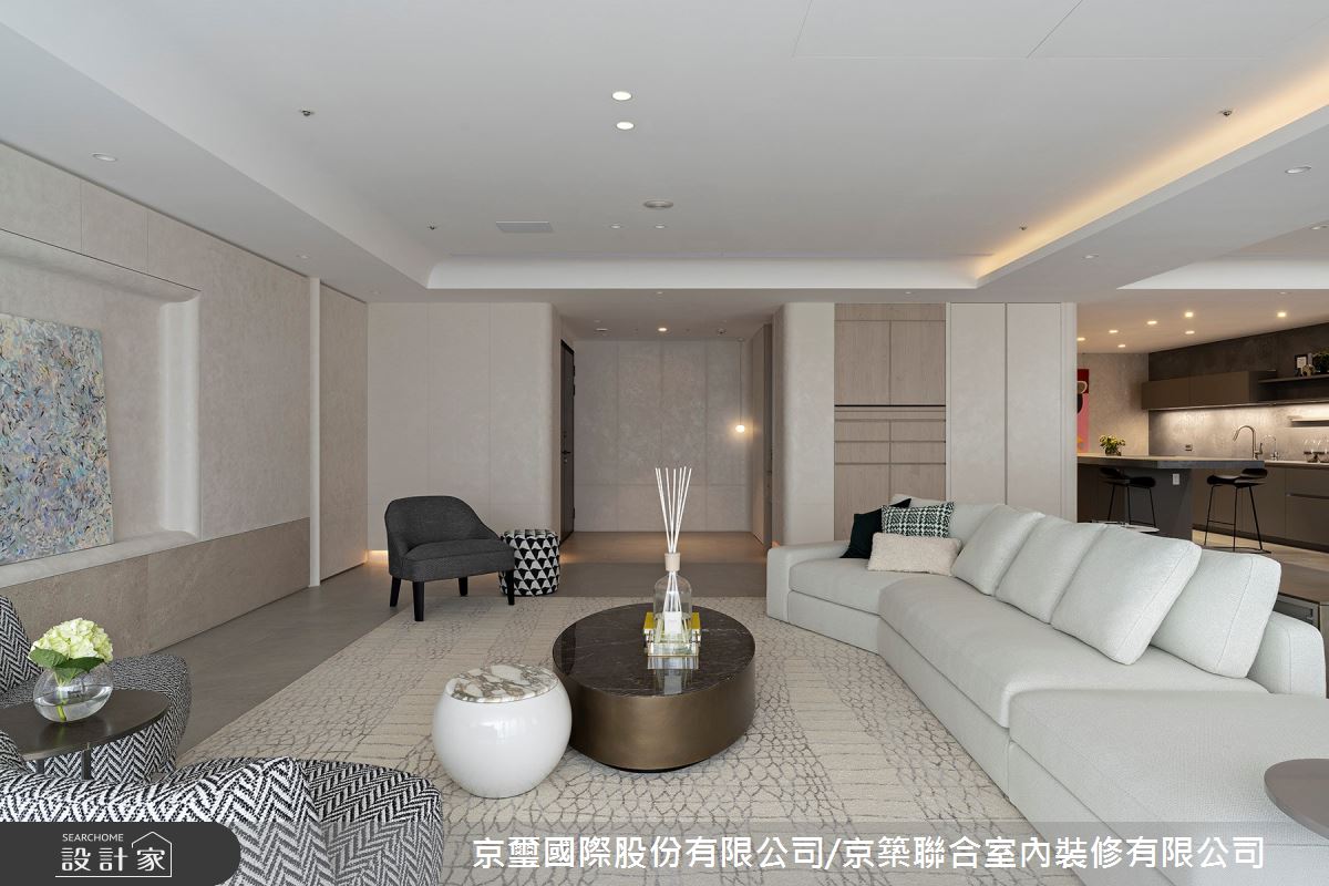 141坪毛胚屋＿現代簡約玄關客廳廚房案例圖片＿京璽國際股份有限公司/京築聯合室內裝修有限公司＿京璽國際_遠雄九五_141坪高端訂製生活綠意藝術宅邸之10