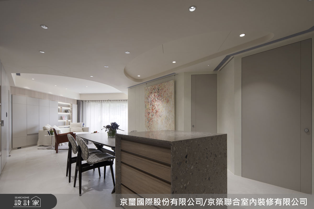 40坪老屋(31~40年)＿現代簡約風客廳餐廳案例圖片＿京璽國際股份有限公司/京築聯合室內裝修有限公司＿京璽國際_松德路_40坪現代簡約風之3