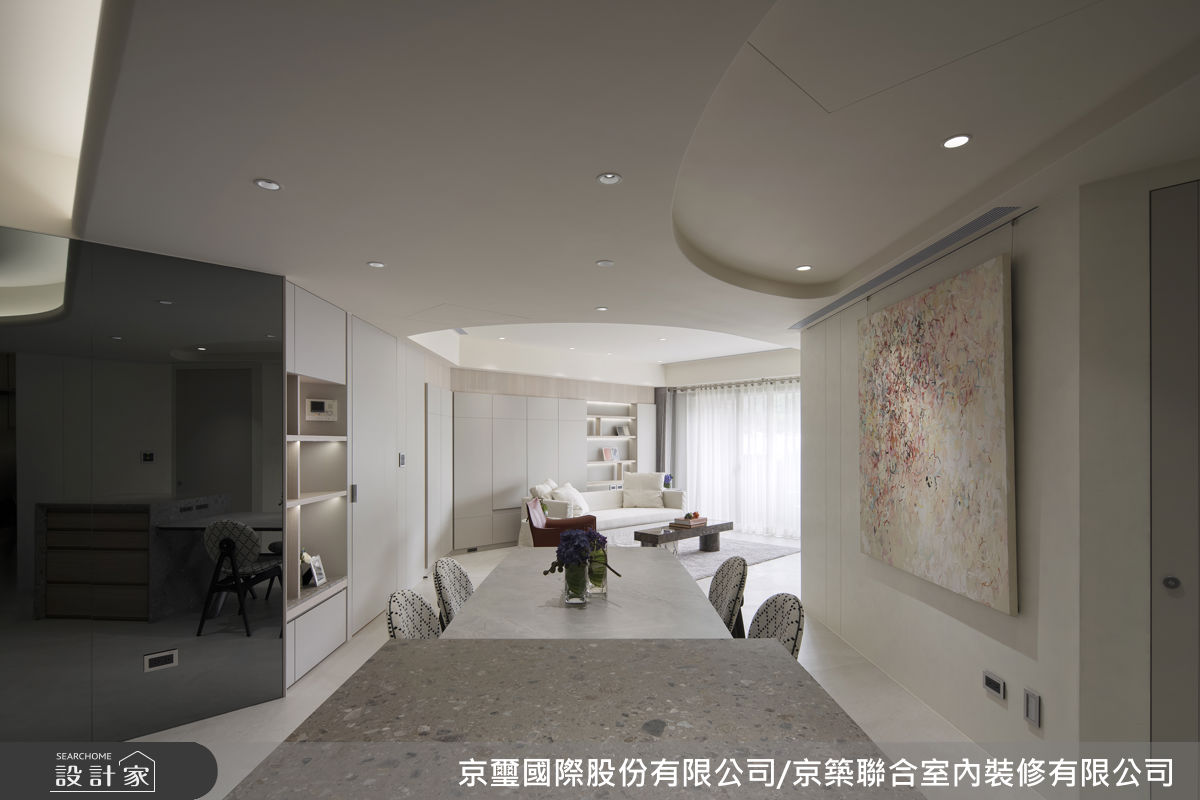 40坪老屋(31~40年)＿現代簡約風客廳餐廳案例圖片＿京璽國際股份有限公司/京築聯合室內裝修有限公司＿京璽國際_松德路_40坪現代簡約風之4