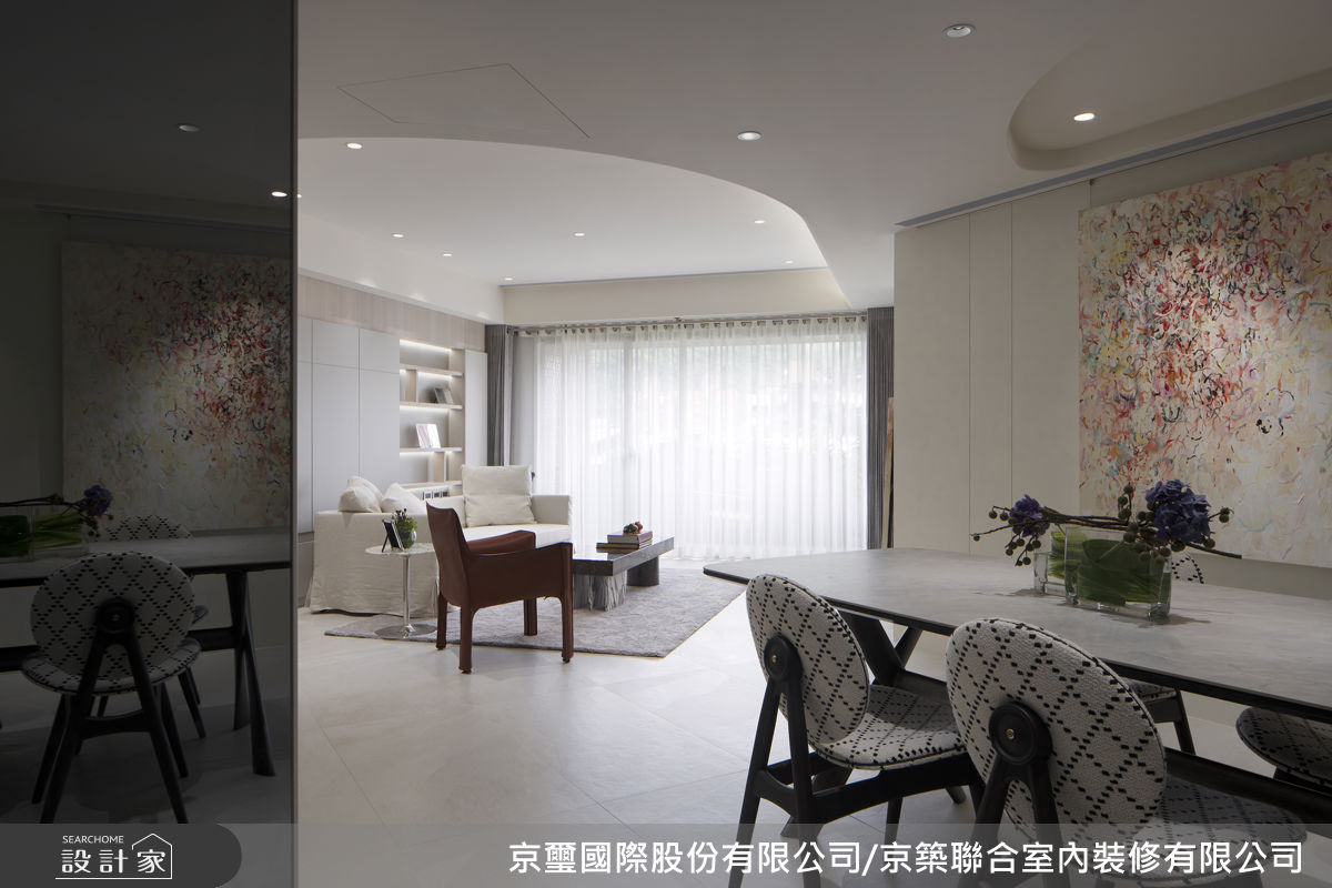 40坪老屋(31~40年)＿現代簡約風客廳餐廳案例圖片＿京璽國際股份有限公司/京築聯合室內裝修有限公司＿京璽國際_松德路_40坪現代簡約風之5