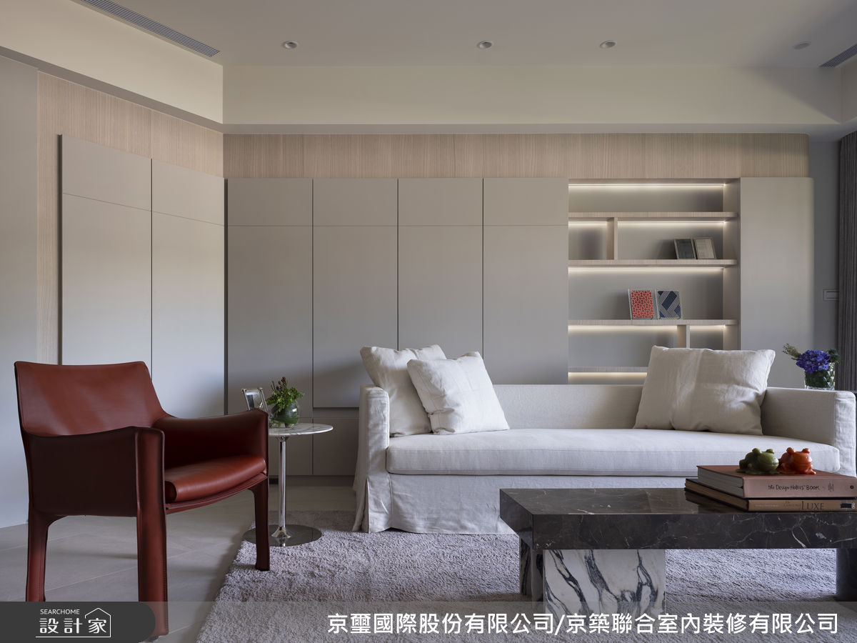 40坪老屋(31~40年)＿現代簡約風客廳案例圖片＿京璽國際股份有限公司/京築聯合室內裝修有限公司＿京璽國際_松德路_40坪現代簡約風之9