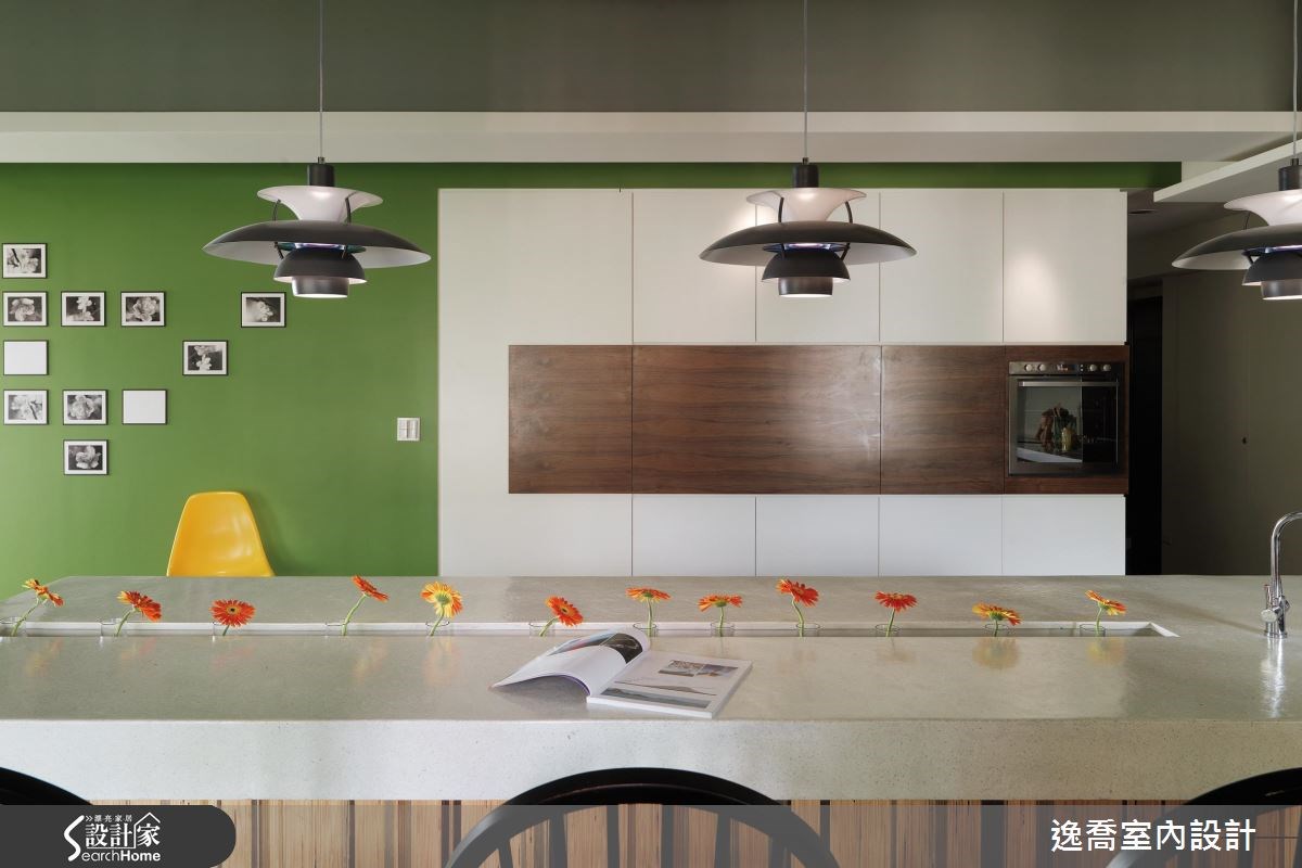 35坪新成屋(5年以下)＿現代風餐廳吧檯中島案例圖片＿逸喬室內設計＿逸喬_層疊‧情境 Blocks之10