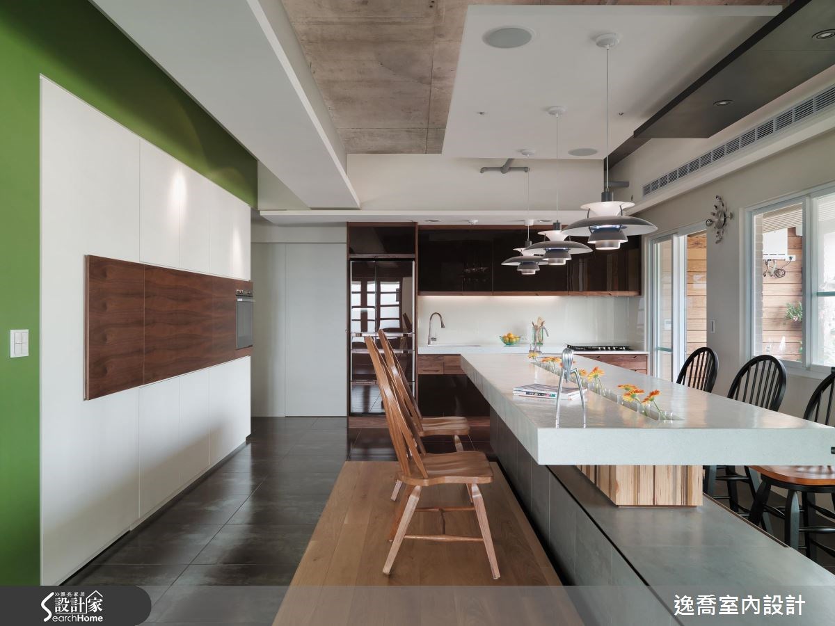 35坪新成屋(5年以下)＿現代風餐廳廚房吧檯中島案例圖片＿逸喬室內設計＿逸喬_層疊‧情境 Blocks之6