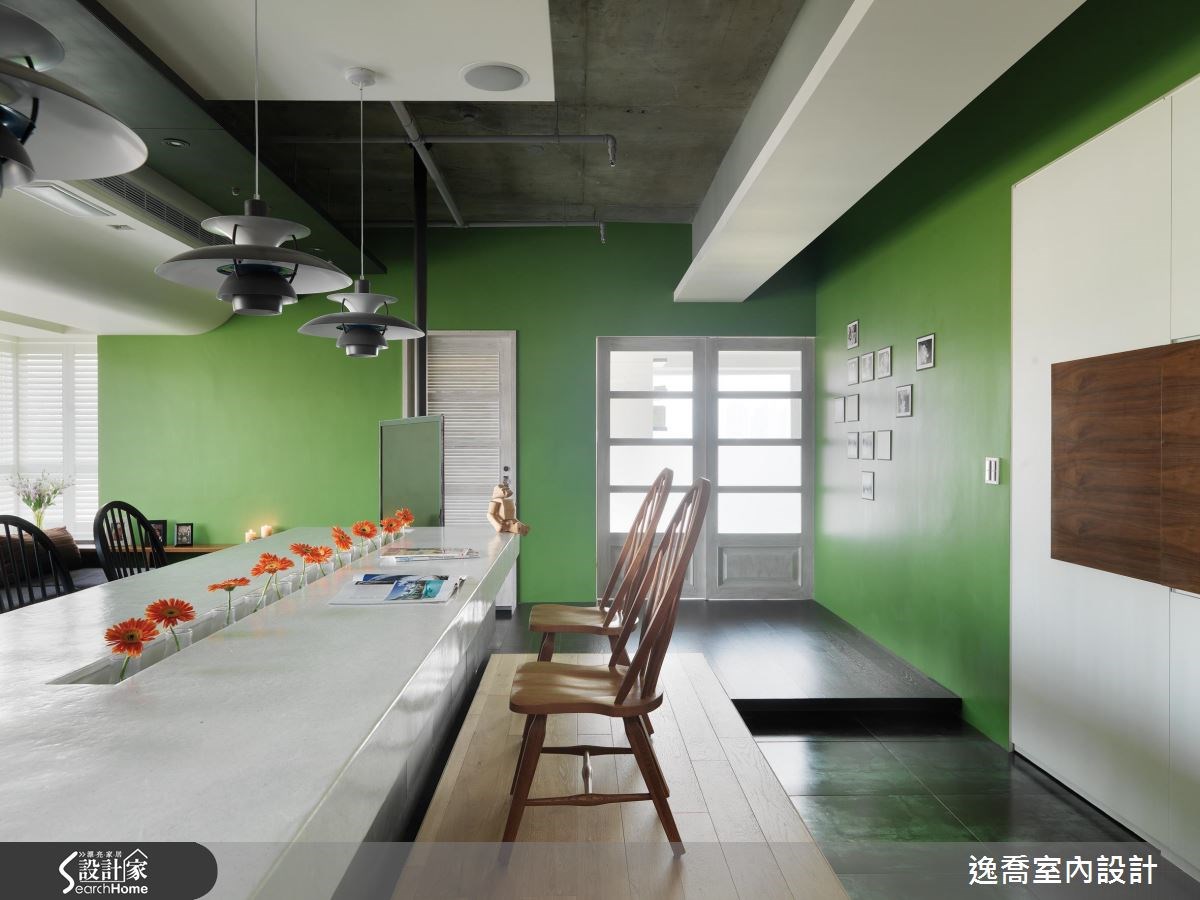 35坪新成屋(5年以下)＿現代風餐廳吧檯中島案例圖片＿逸喬室內設計＿逸喬_層疊‧情境 Blocks之12