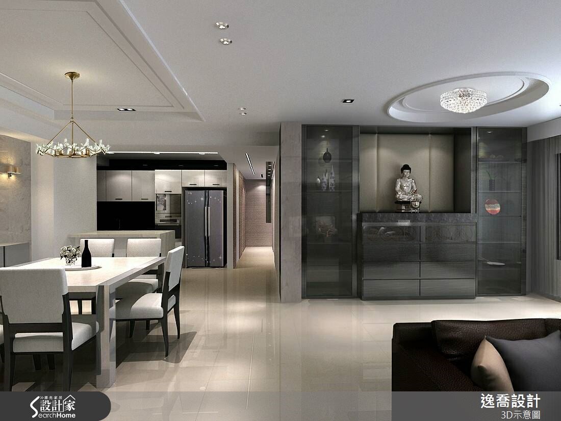 100坪新成屋(5年以下)＿現代風客廳佛堂案例圖片＿逸喬室內設計＿逸喬_08之3