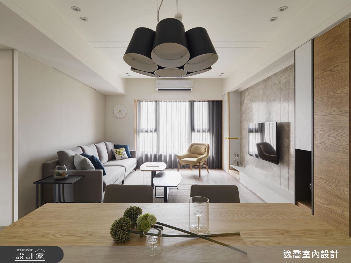 35坪新成屋(5年以下)＿現代風客廳案例圖片＿逸喬室內設計＿逸喬_木蘊框景 Framing our home之7