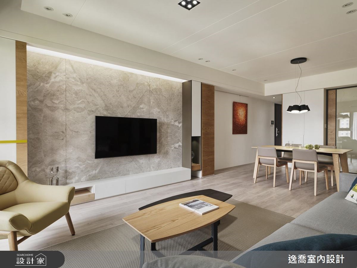 35坪新成屋(5年以下)＿現代風客廳案例圖片＿逸喬室內設計＿逸喬_木蘊框景 Framing our home之11