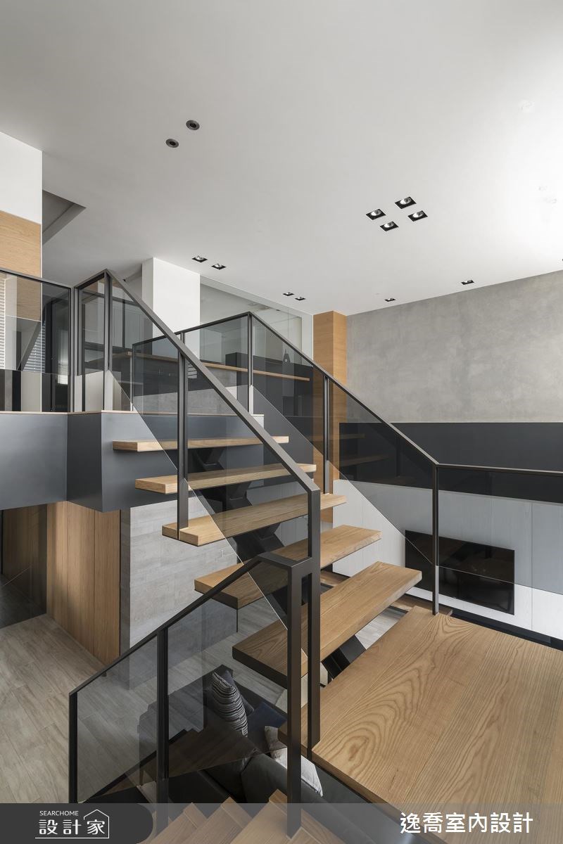80坪老屋(16~30年)＿現代風樓梯案例圖片＿逸喬室內設計＿逸喬_聚‧慢活 The hygge life之15