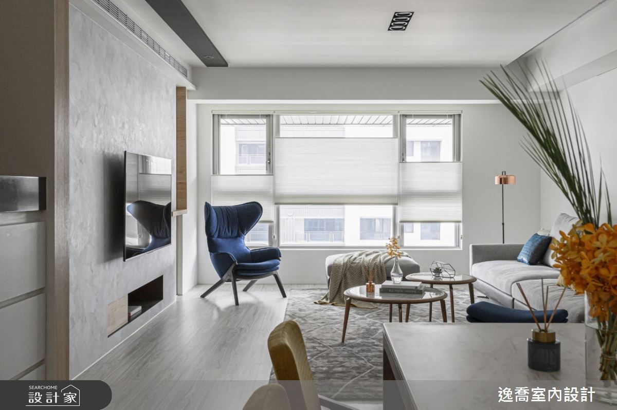 62坪新成屋(5年以下)＿現代風客廳案例圖片＿逸喬室內設計＿逸喬_灰階新繹‧幾何秩序 The grey geometry之5