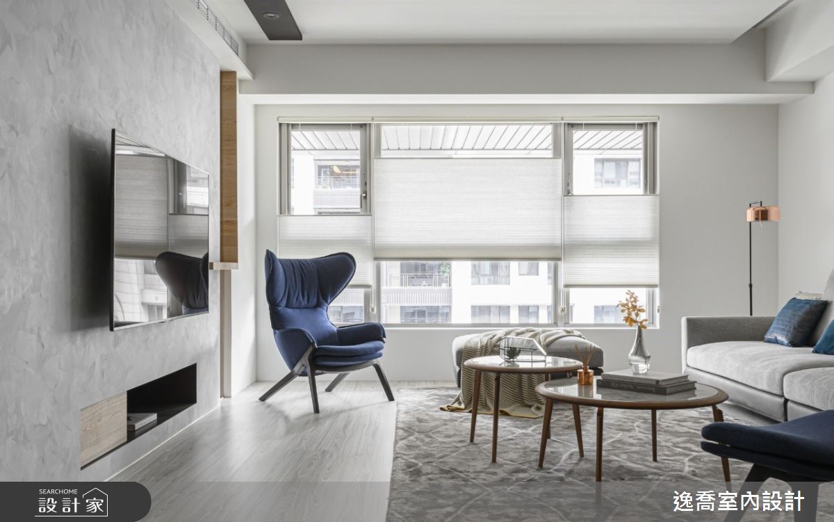 62坪新成屋(5年以下)＿現代風客廳案例圖片＿逸喬室內設計＿逸喬_灰階新繹‧幾何秩序 The grey geometry之6