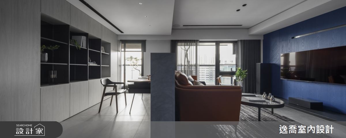 35坪新成屋(5年以下)＿現代風客廳書房案例圖片＿逸喬室內設計＿逸喬_形與色的美學協奏 Aesthetic Concerto of Form and Colors之5