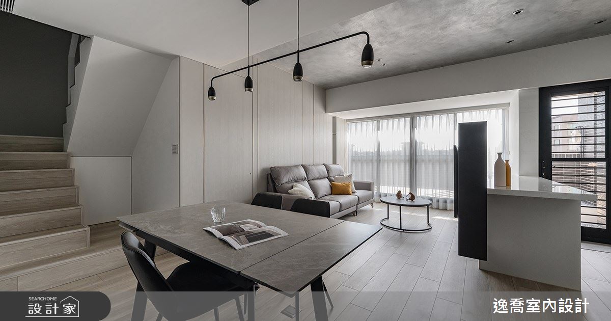 27坪新成屋(5年以下)＿現代風客廳餐廳樓梯案例圖片＿逸喬室內設計＿逸喬_Chez Moi 吾舍之3