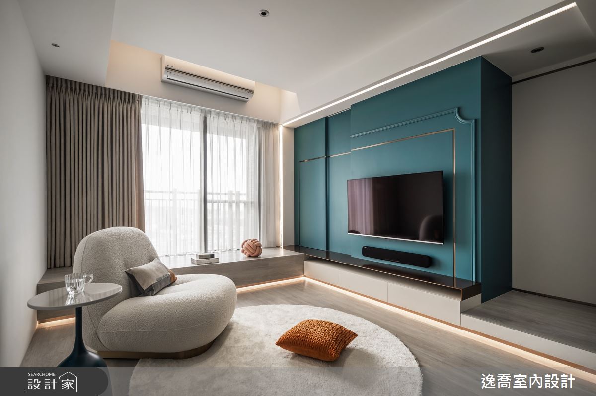 21坪新成屋(5年以下)＿現代風客廳臥榻案例圖片＿逸喬室內設計＿逸喬_心之所向之5