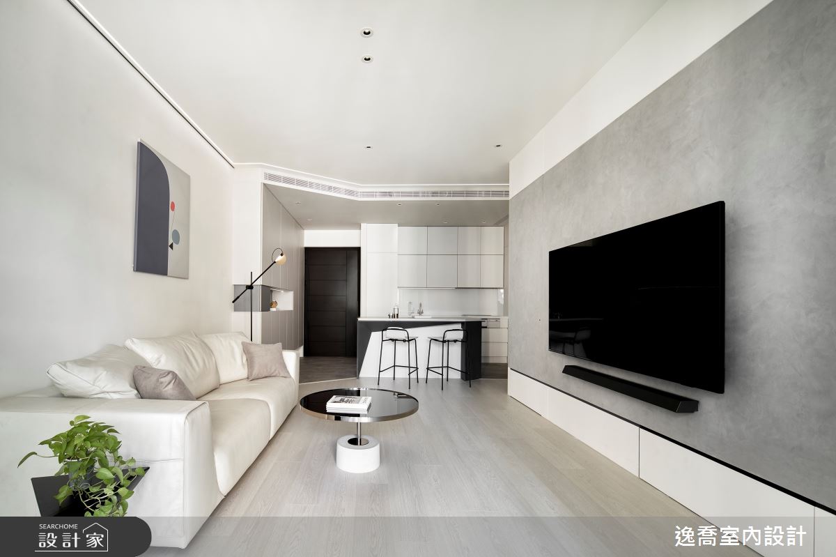 20坪新成屋(5年以下)＿現代風玄關客廳廚房中島案例圖片＿逸喬室內設計＿逸喬_時光清淺之6
