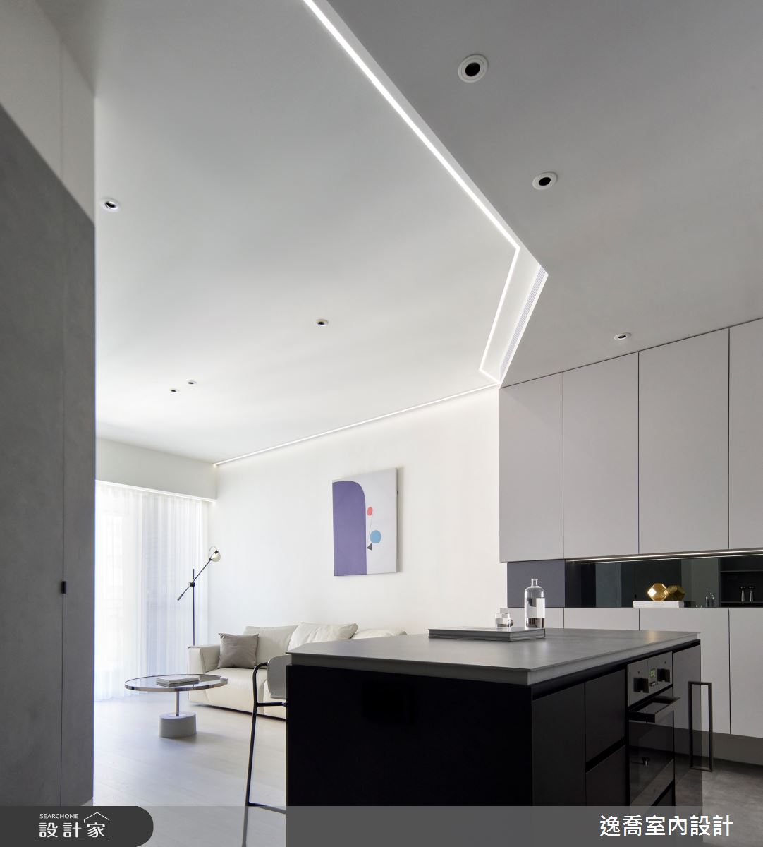 20坪新成屋(5年以下)＿現代風客廳中島案例圖片＿逸喬室內設計＿逸喬_時光清淺之4