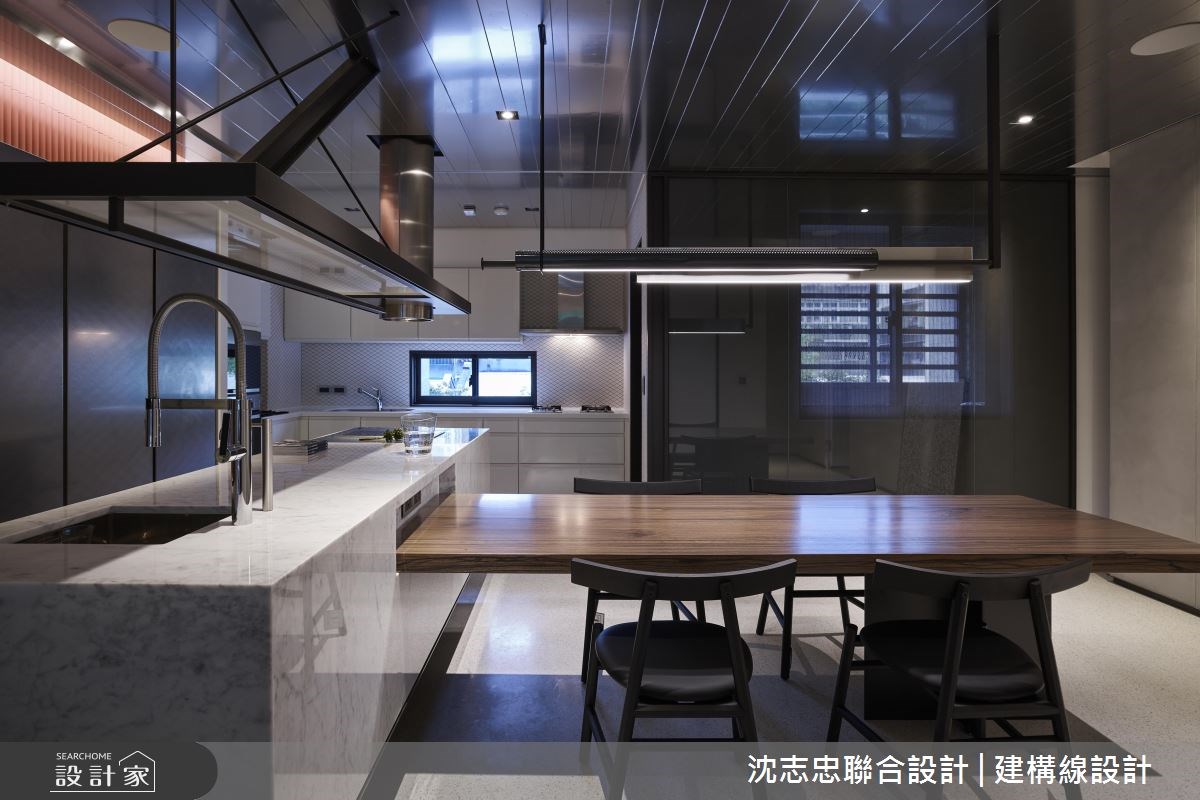 35坪新成屋(5年以下)＿現代風餐廳廚房吧檯案例圖片＿沈志忠聯合設計·建構線設計＿沈志忠_19.線構。形態之8