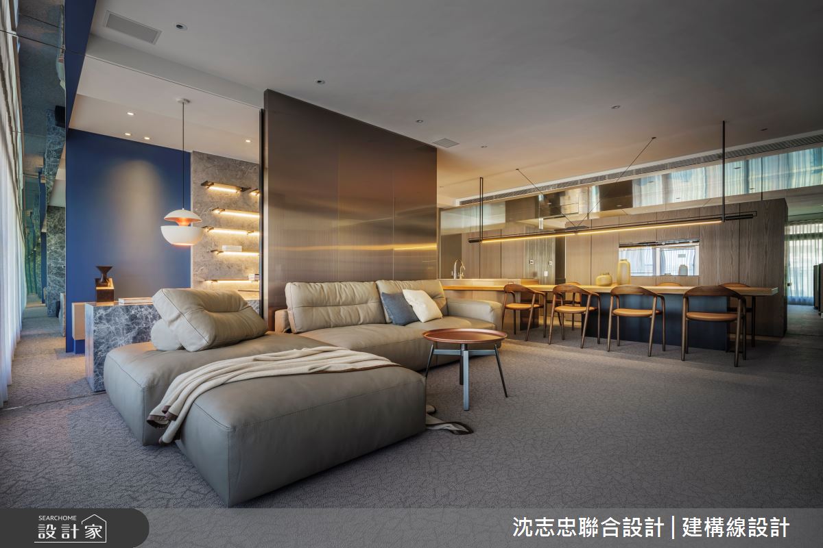 42坪新成屋(5年以下)＿現代風客廳餐廳中島案例圖片＿沈志忠聯合設計·建構線設計＿沈志忠_33之15