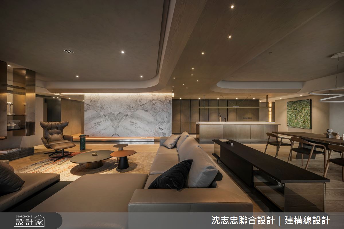 88坪新成屋(5年以下)＿現代風客廳餐廳中島案例圖片＿沈志忠聯合設計·建構線設計＿沈志忠_38.悠悠無境之13