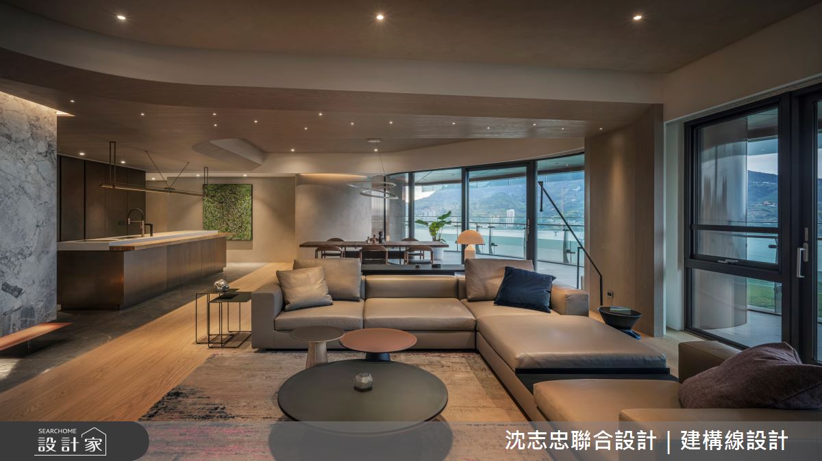 88坪新成屋(5年以下)＿現代風客廳餐廳中島案例圖片＿沈志忠聯合設計·建構線設計＿沈志忠_38.悠悠無境之9