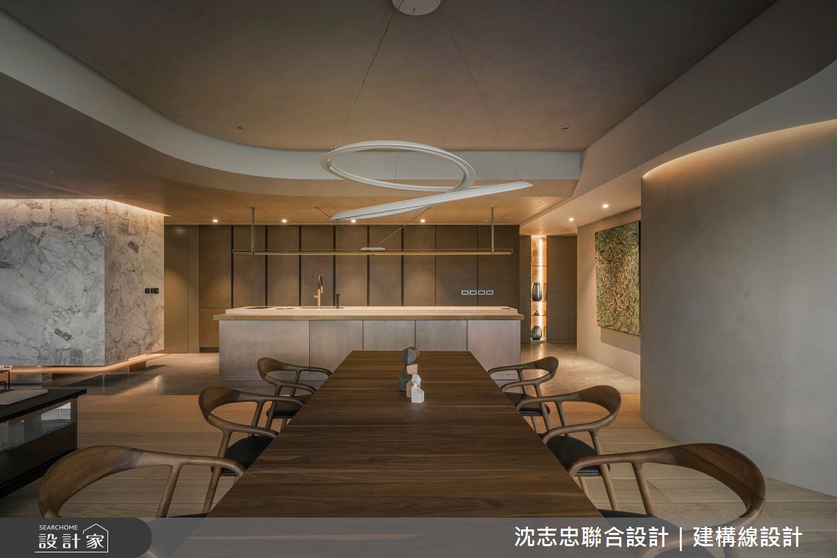 88坪新成屋(5年以下)＿現代風餐廳中島案例圖片＿沈志忠聯合設計·建構線設計＿沈志忠_38.悠悠無境之18