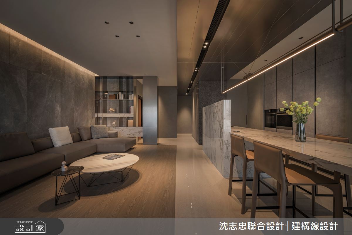 50坪毛胚屋＿現代風客廳餐廳中島案例圖片＿沈志忠聯合設計·建構線設計＿沈志忠_41.質韻之6