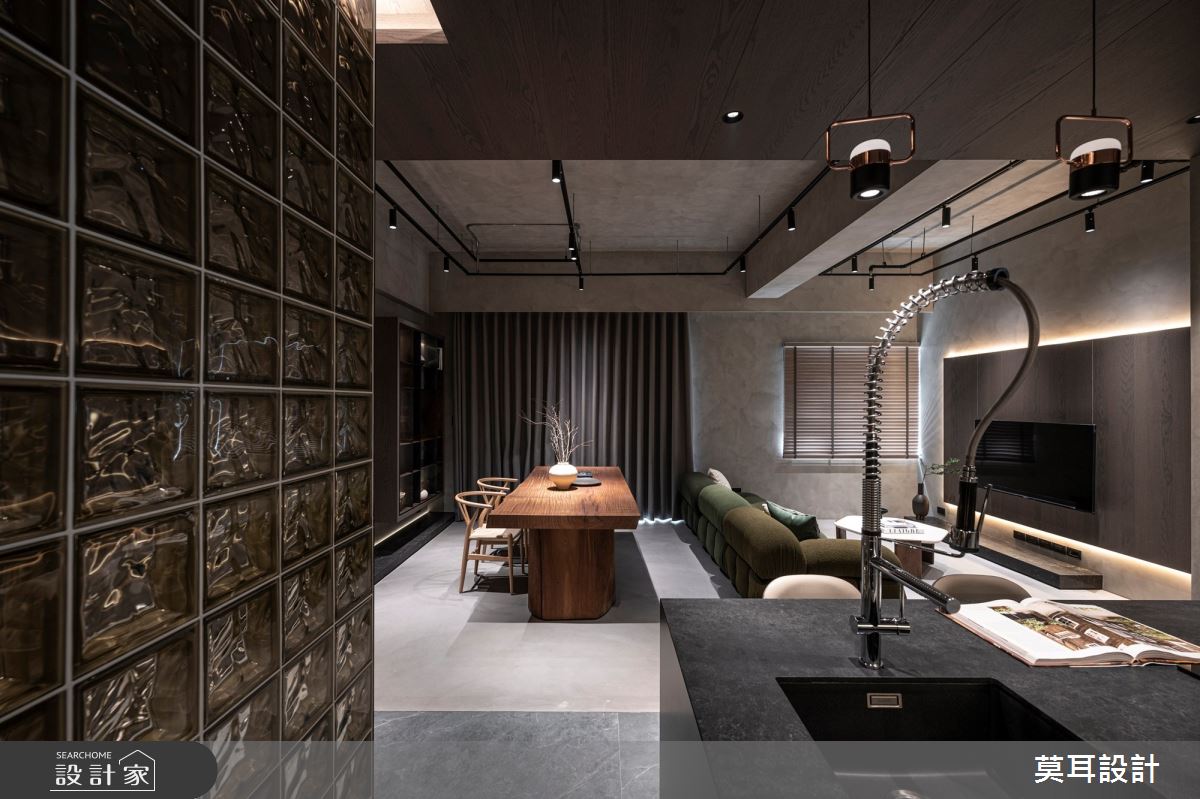35坪新成屋(5年以下)＿現代風客廳餐廳書房中島案例圖片＿莫耳設計＿莫耳_19之6