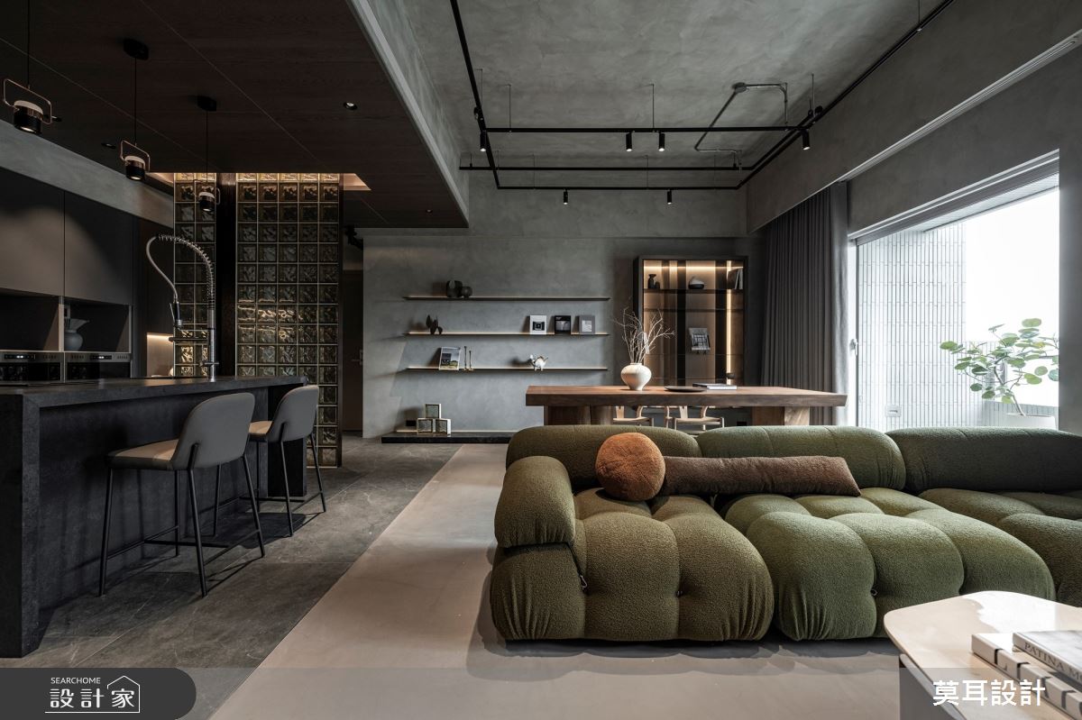 35坪新成屋(5年以下)＿現代風客廳餐廳廚房書房中島案例圖片＿莫耳設計＿莫耳_19之20