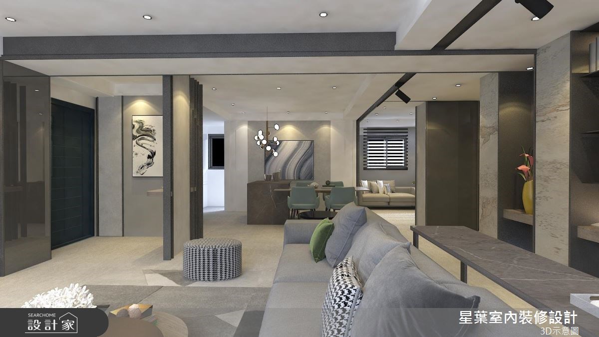 41坪老屋(16~30年)＿現代風客廳案例圖片＿星葉室內裝修設計＿星葉_25_台北41坪現代風之2
