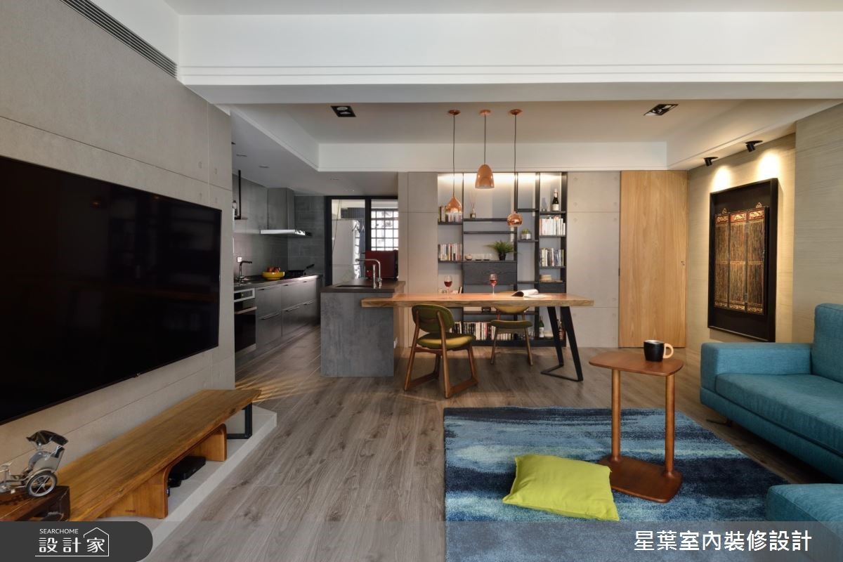 30坪老屋(16~30年)＿工業風客廳案例圖片＿星葉室內裝修設計＿星葉_27_台北老屋翻新30坪工業風之2