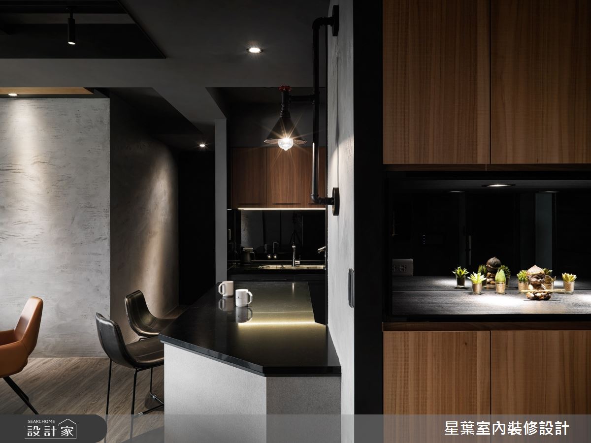 40坪新成屋(5年以下)＿工業風吧檯案例圖片＿星葉室內裝修設計＿星葉_30_台北40坪工業風之2