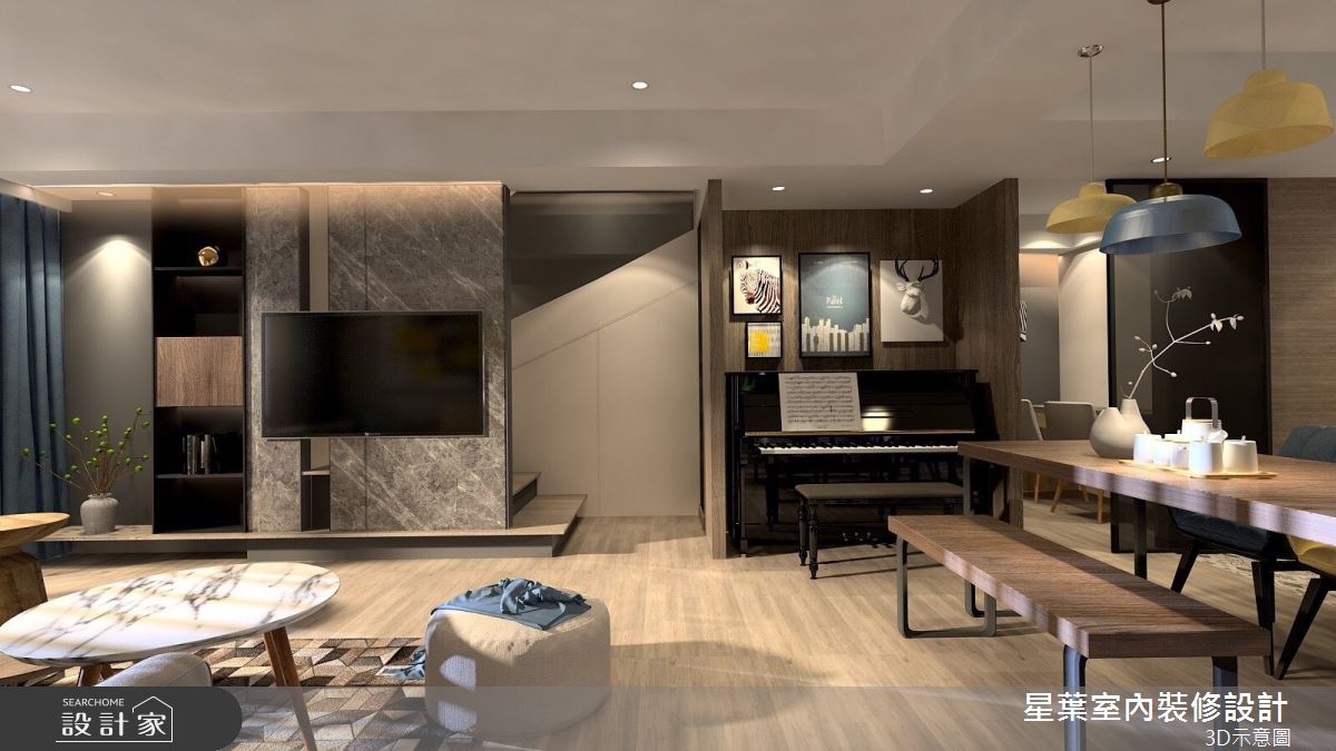 53坪老屋(16~30年)＿現代風客廳餐廳案例圖片＿星葉室內裝修設計＿星葉_35_台北53坪現代風之1